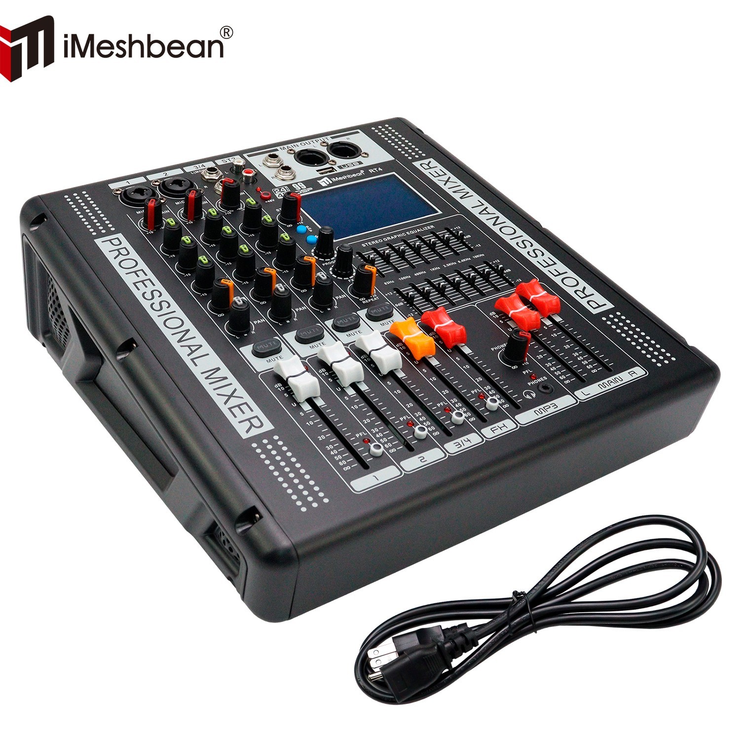 4 Channel Pro Power Mixer Audio Mixing Console 99 DSP w/USB 110-220V Bluetooth
