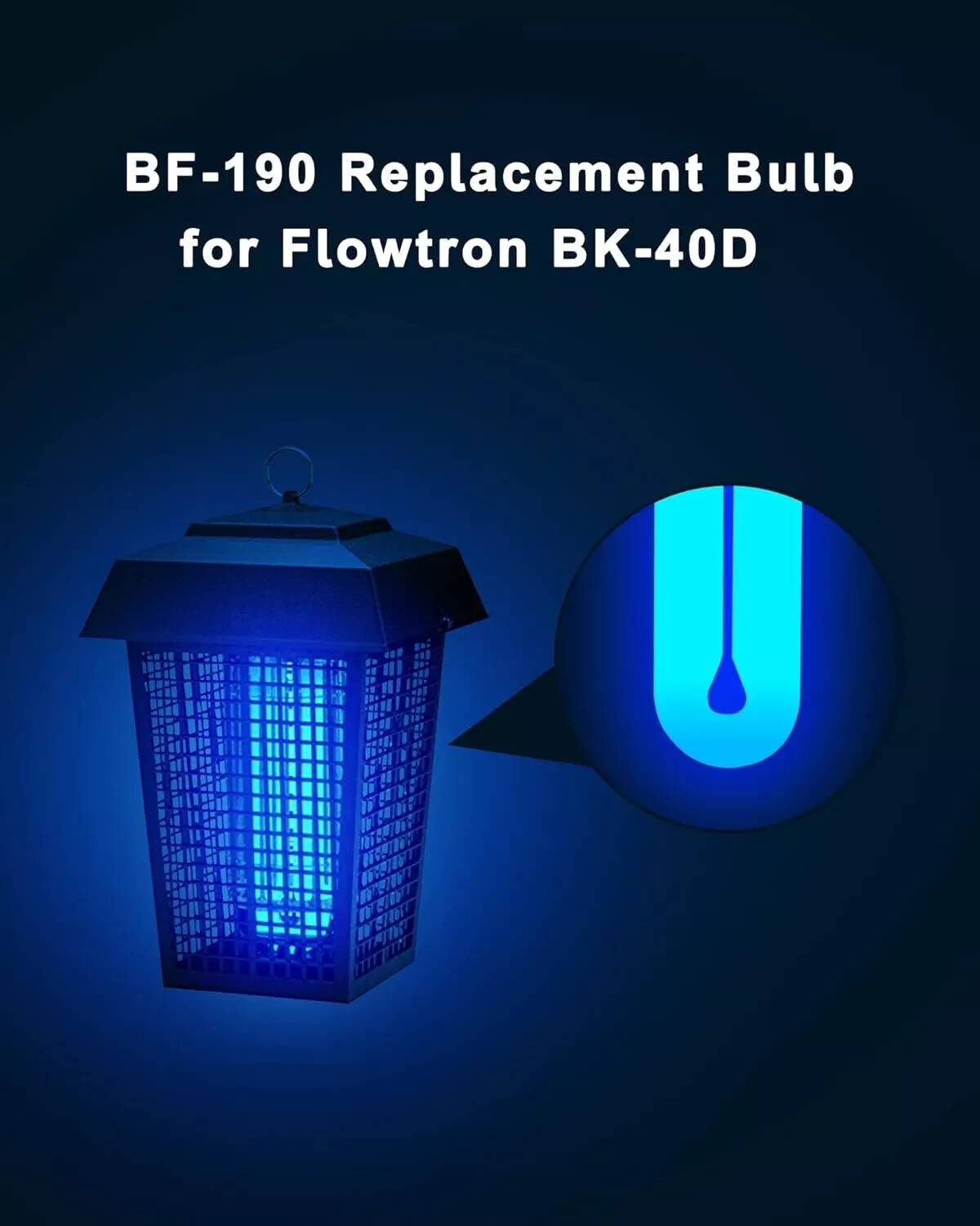 2 Pack, BF190 Replacement Bulb Compatible with Flowtron BK-40D Bug Zapper, 10 In