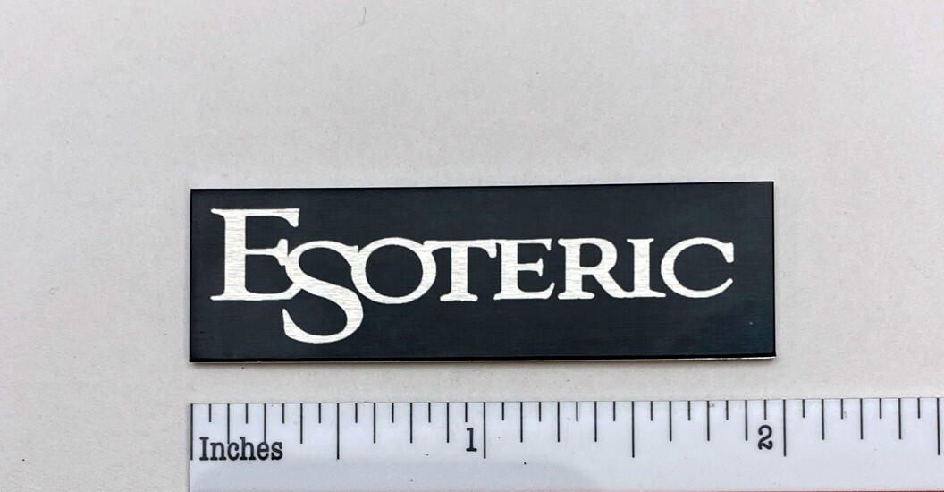 Esoteric Badge Logo Custom Made Aluminum Self Stick