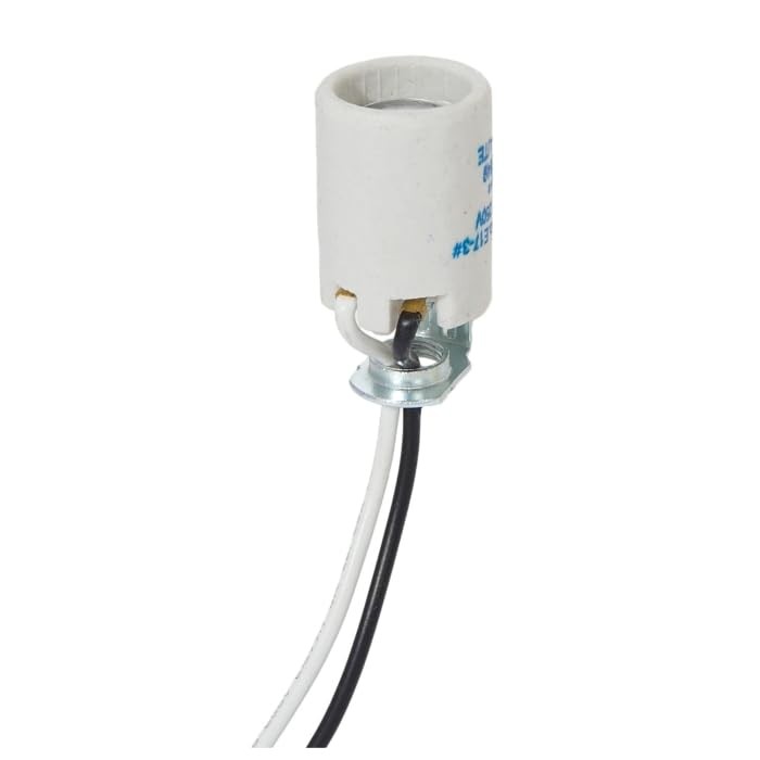 E17 Keyless Porcelain Light Socket – 75W 250V DIY Lamp Holder for Retro Fixtures
