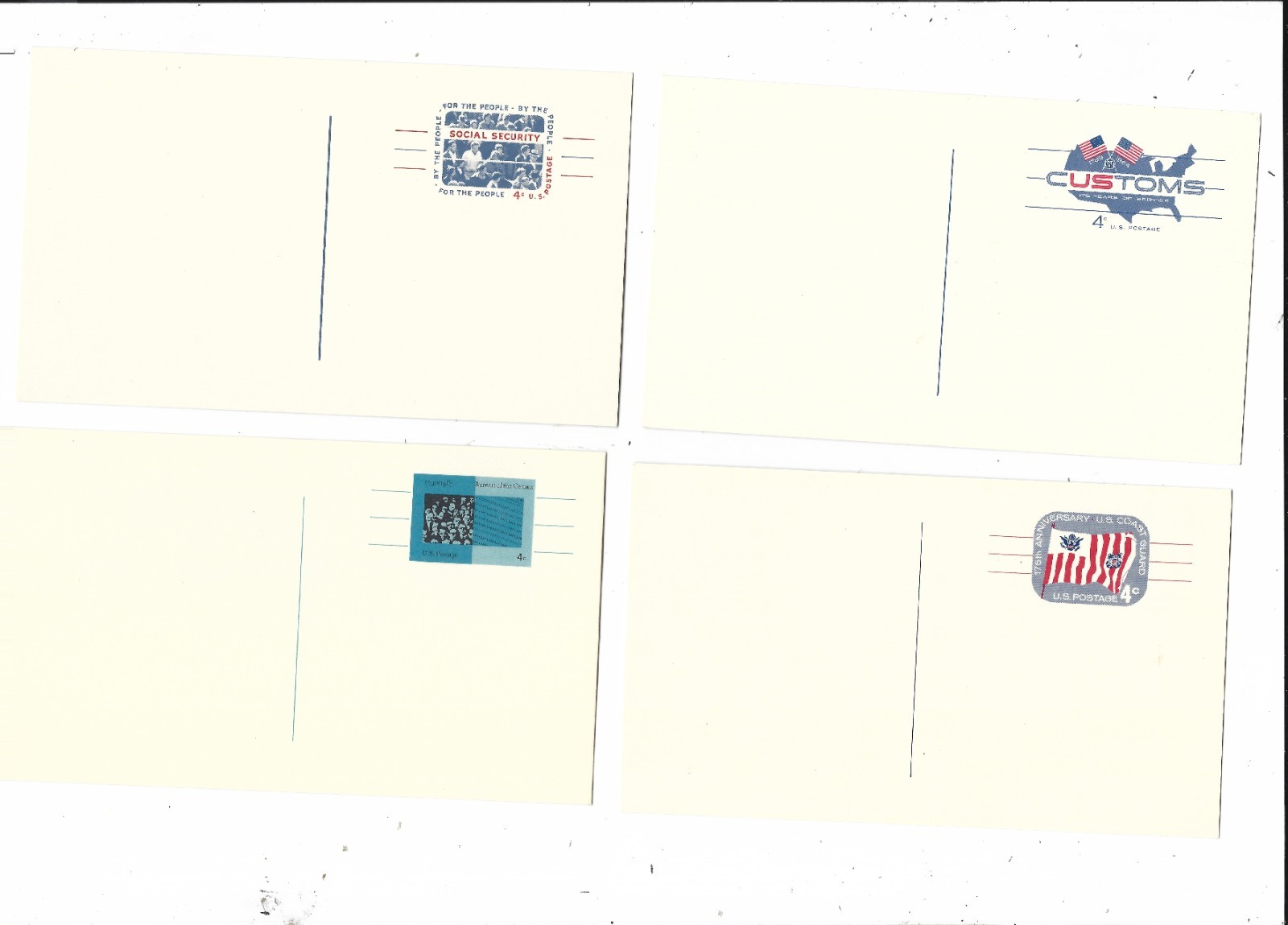 US. Postal Cards,  (4) Scott #UX50--UX 53, Unused