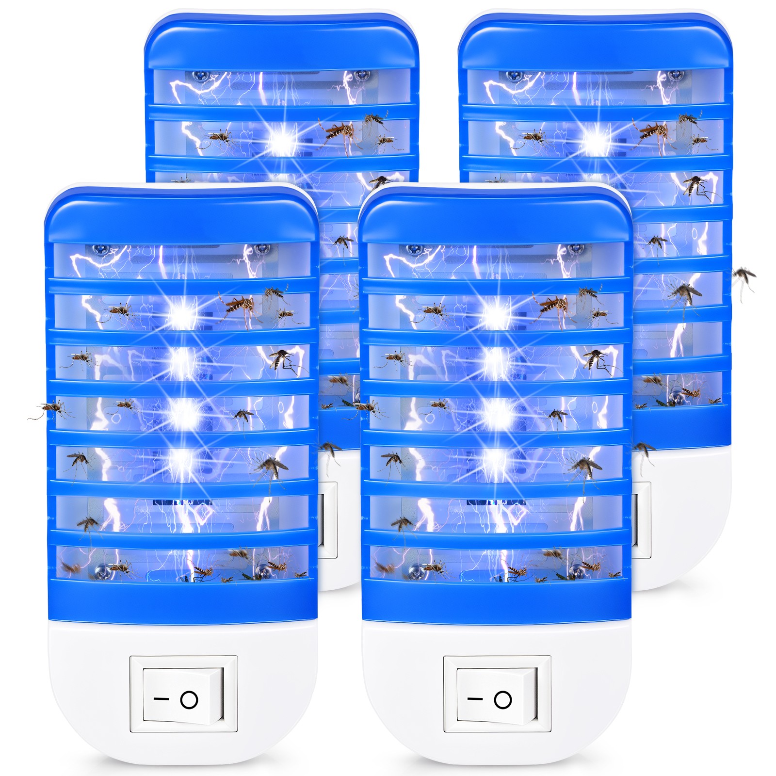 Rectangular Dark Blue Mosquito Killers (4): Perfect for Home & Patio