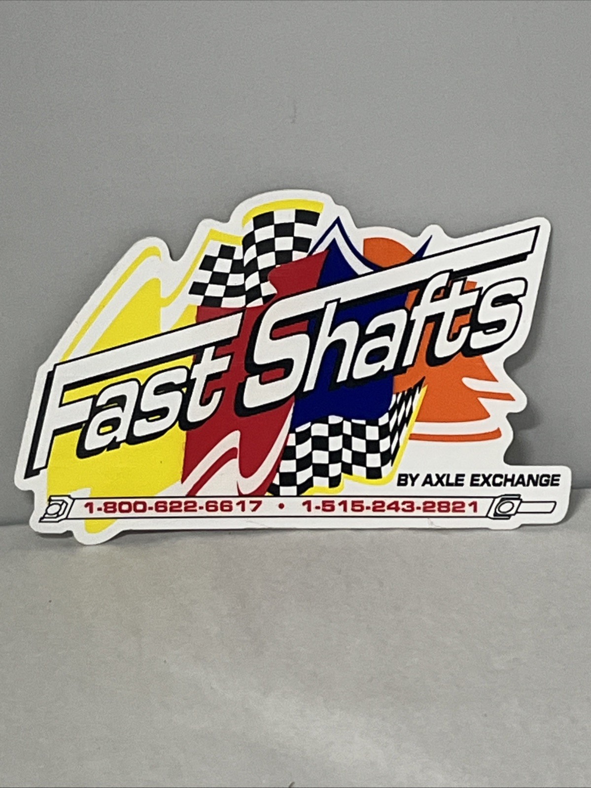 Racing Car Sticker, Fast Shafts, By Axle Exchange, Very Colorful & Cool Looking