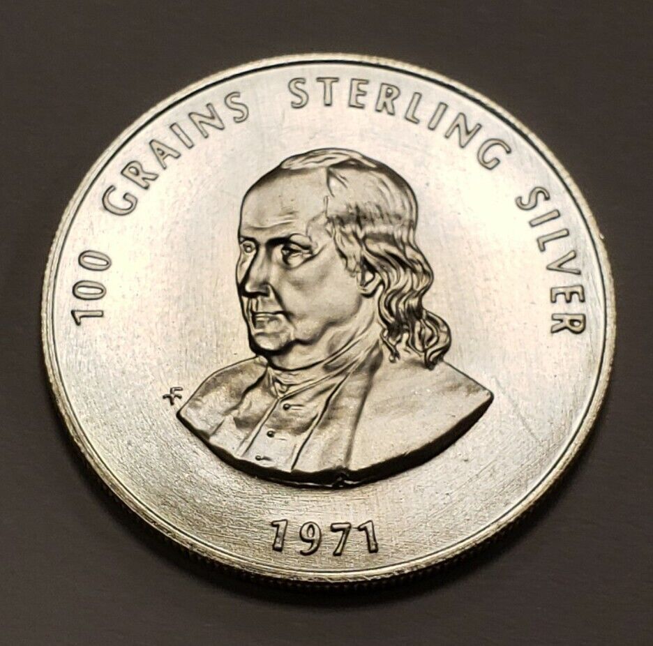 100 grains .925 Silver Round 1972 Beechview Coin Club Pittsburgh .2 ASW - F5635