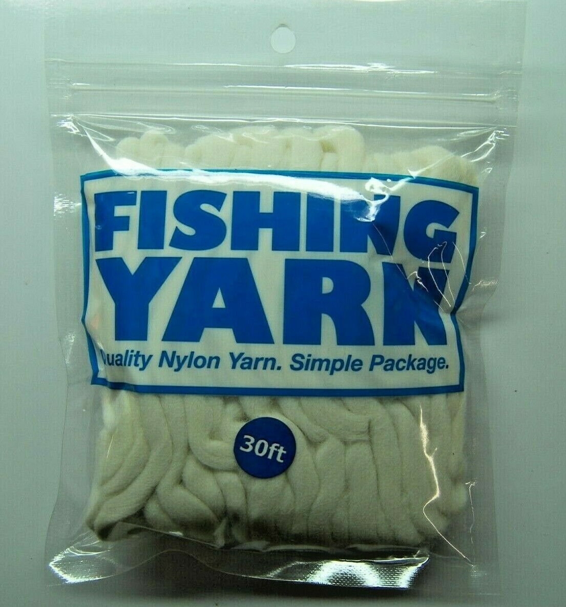 Fishing Yarn White Fat Egg Yarn 30 Feet Trout Salmon Steelhead NWT #FY30-18