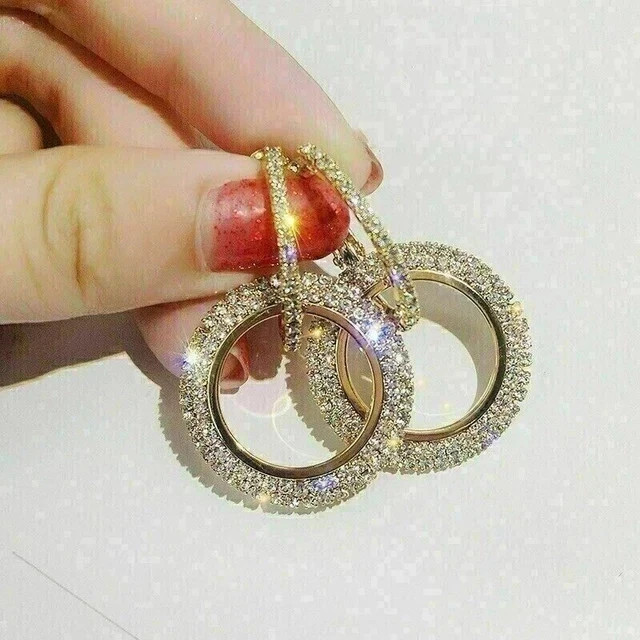 2.3Ct Round Lab Created Diamond Women Drop/Dangle Earring 14k Yellow Gold Plated