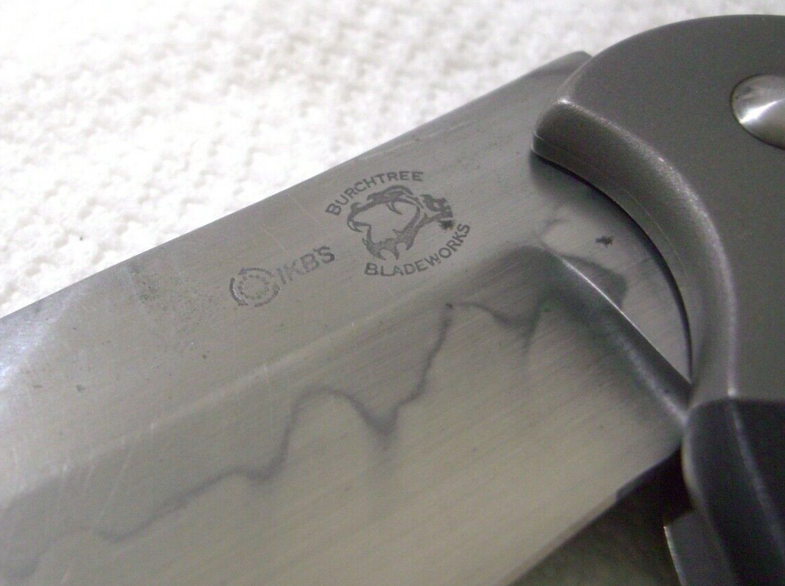 Mint Lg RARE CUSTOM BURCHTREE BLADEWORKS Fighting Folding Flipper Pocket Knife