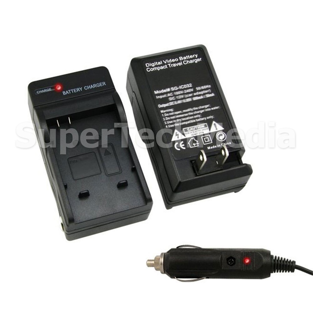 Battery Charger Kit with Car Adapter For Canon NB-6L Powershot SD1200 SD1300