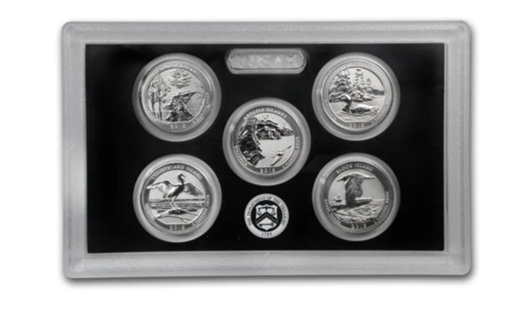 2018-S U.S. Silver Reverse Proof Set: Complete 10-Coin Set, with Box and COA