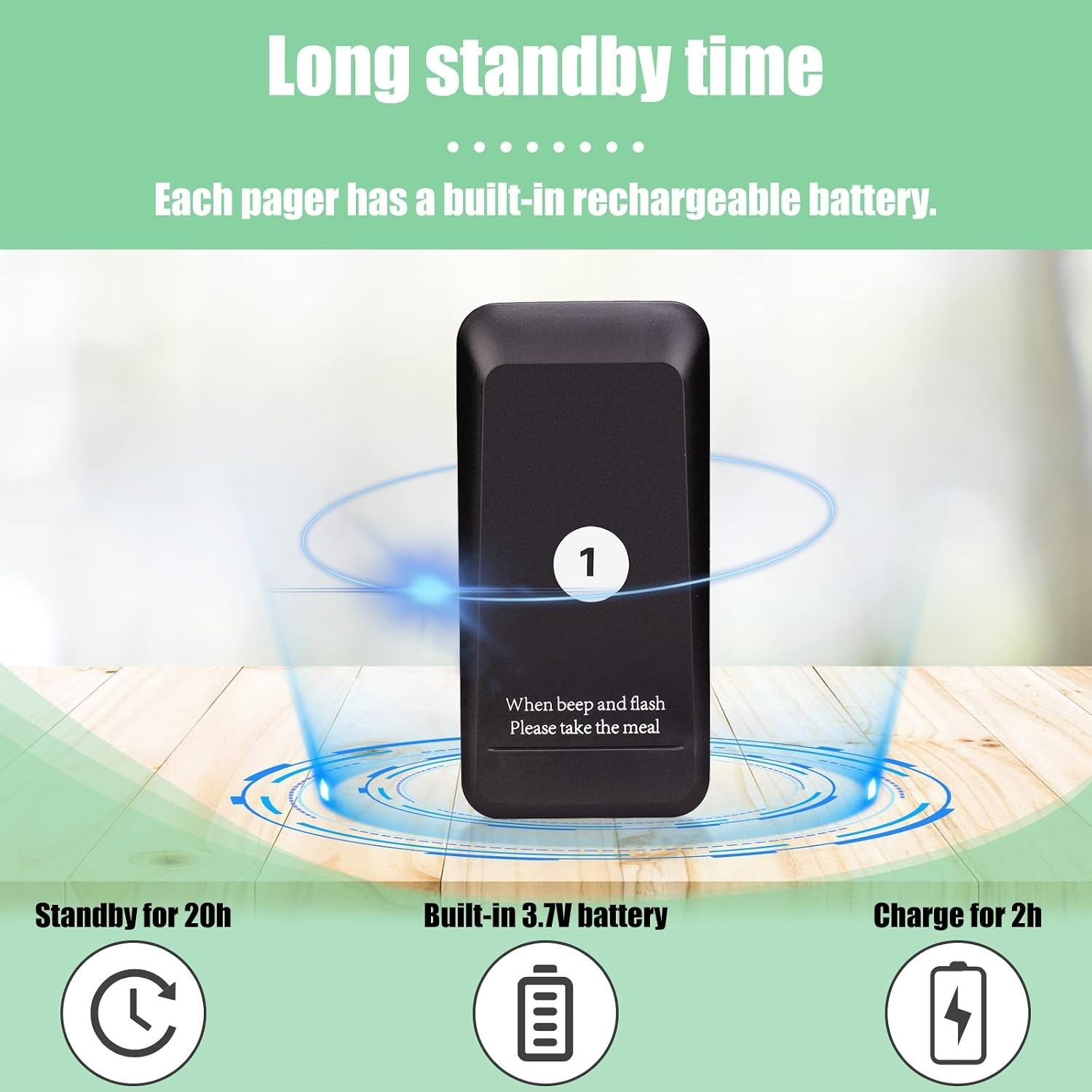 TD157 Restaurant Pager System: 16 Long-Range Pagers with Vibration & Flash