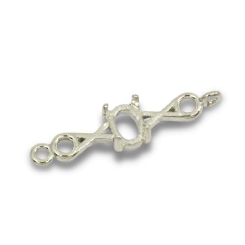 Oval Cabochon X and O Design Bracelet Link