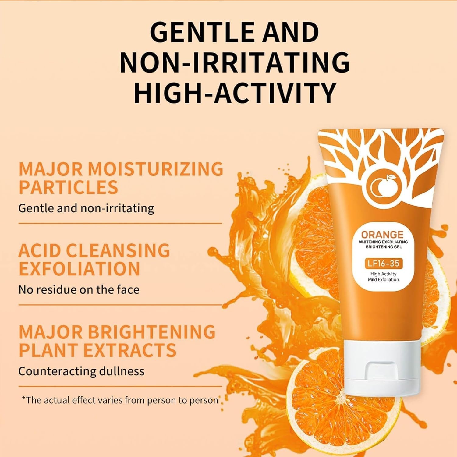 2pcs Orange Exfoliating Gel for Face and Body, 1.7 oz each, Deep Clean Pores