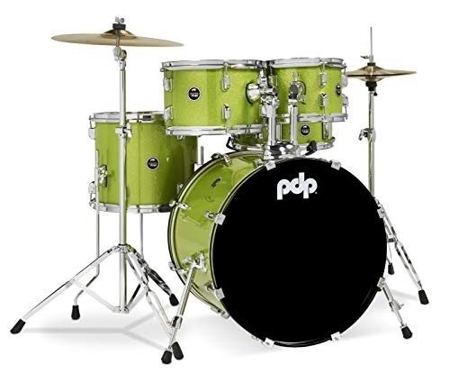 Pacific Drums Center Stage Complete Drumkit, 5 Drum Set, Electric Green...