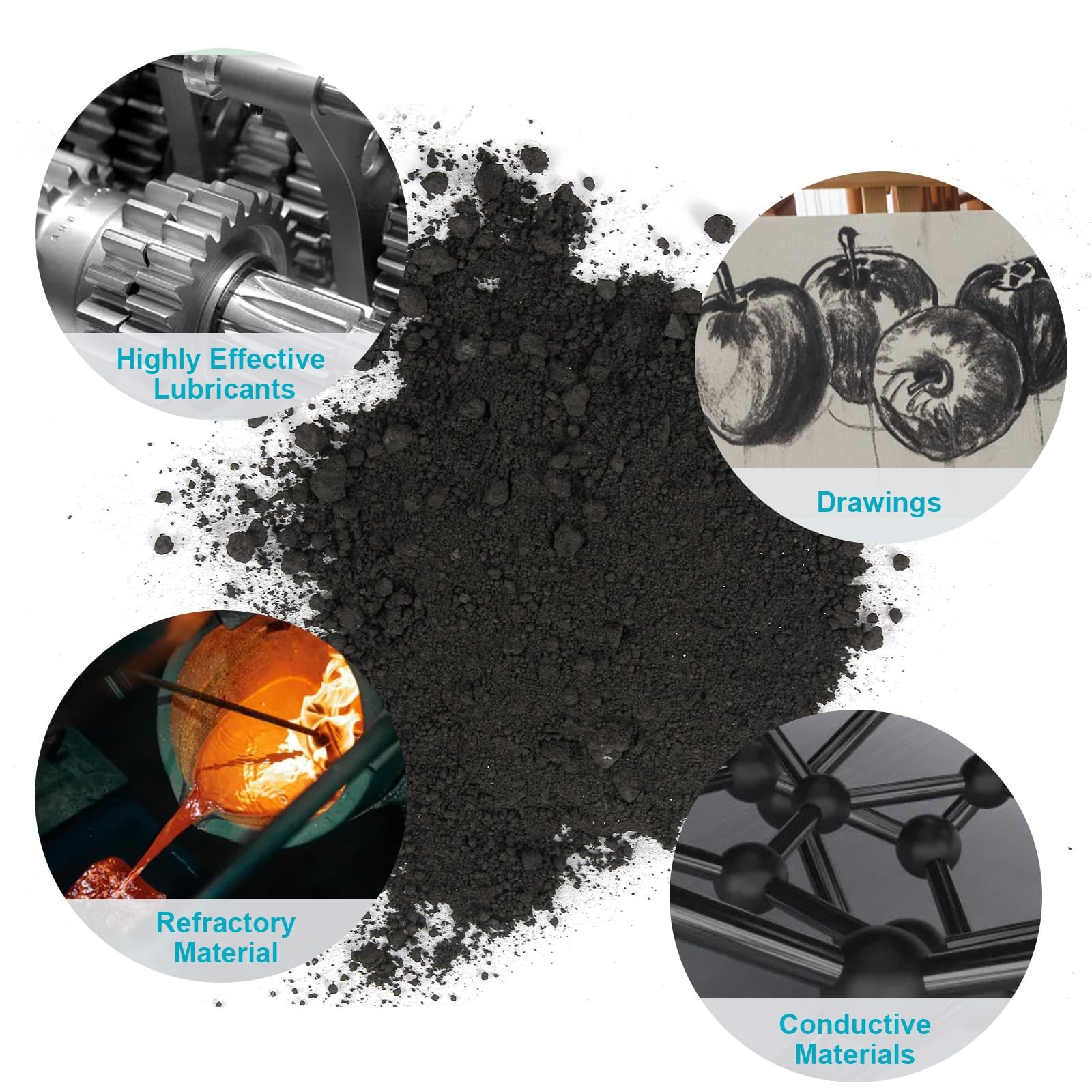 1.5LBS Pure Graphite Powder,3000 Mesh Microfine Dry Lubricant...