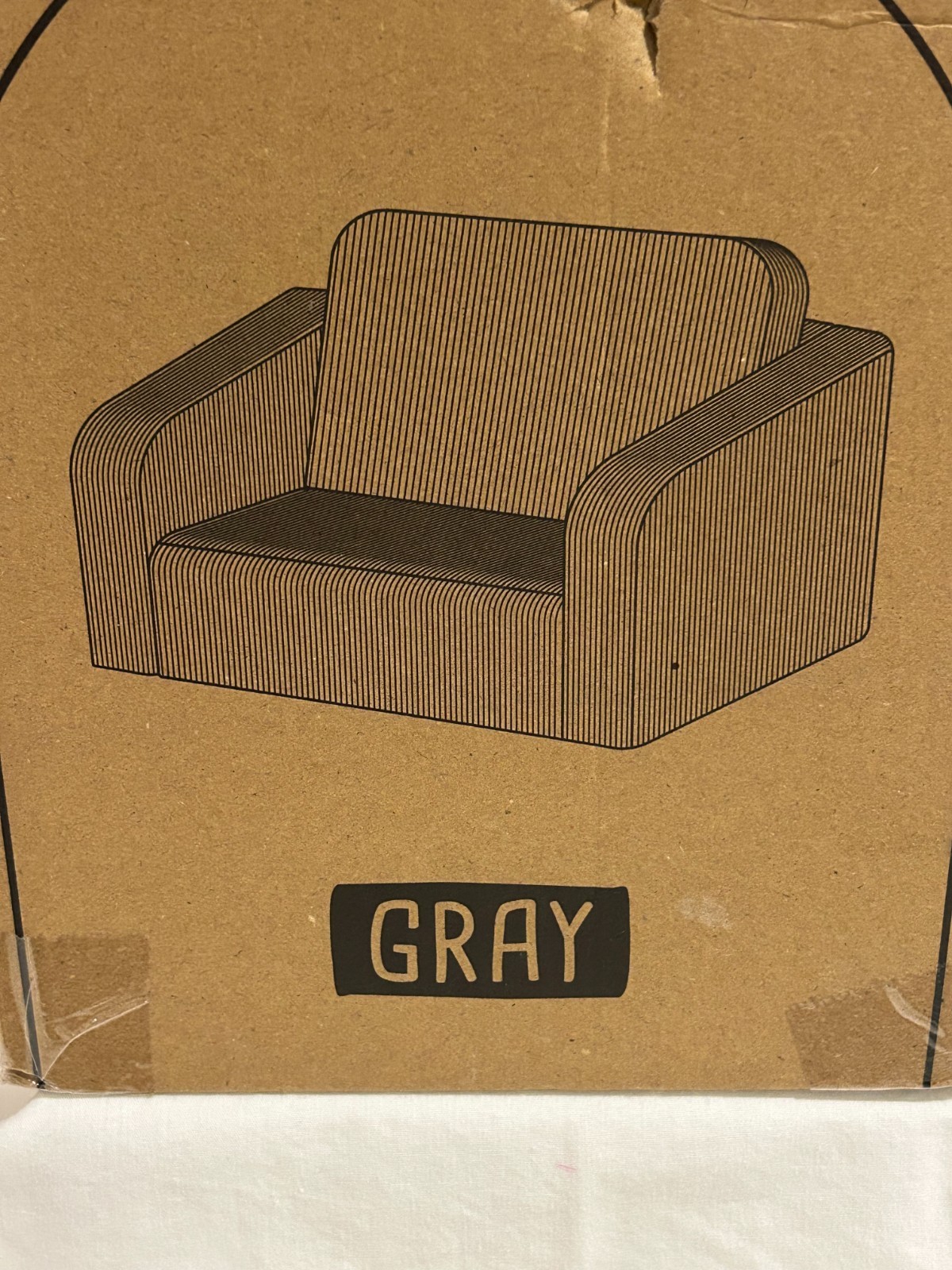 ZICOTO Comfy Gray Kids Chair For Toddlers 2-1 Lounger w/Memory Foam New In Box