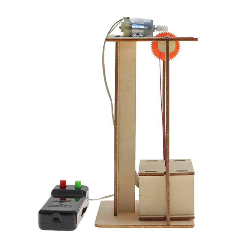 DIY Electric Remote Control Lift Elevator Wooden Model Kit Science School