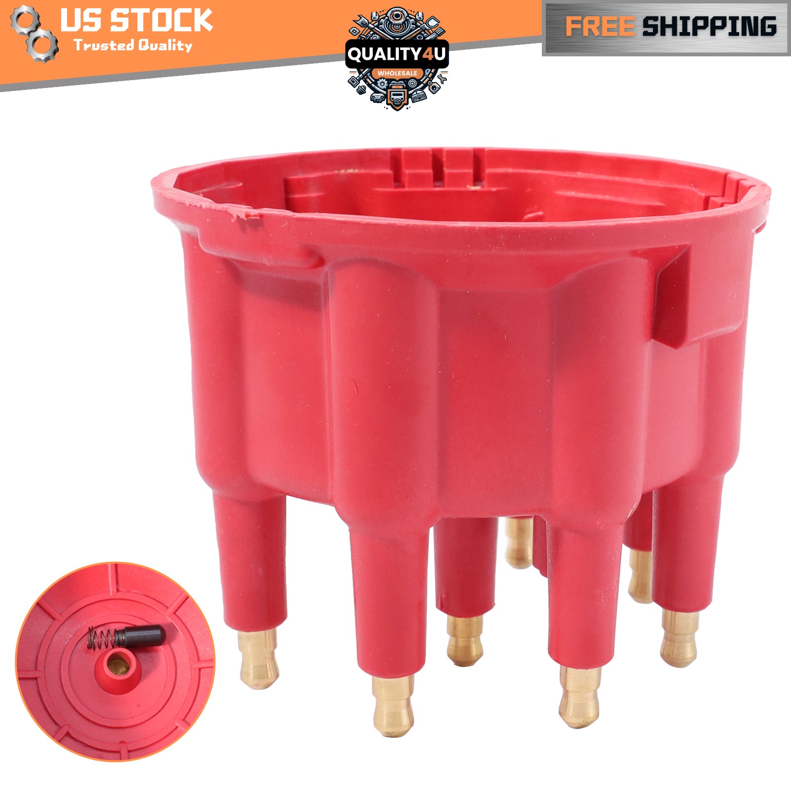 Ignition Distributor RED Cap Ready-To-Run For SBC BBC Small & Big Block Chevy