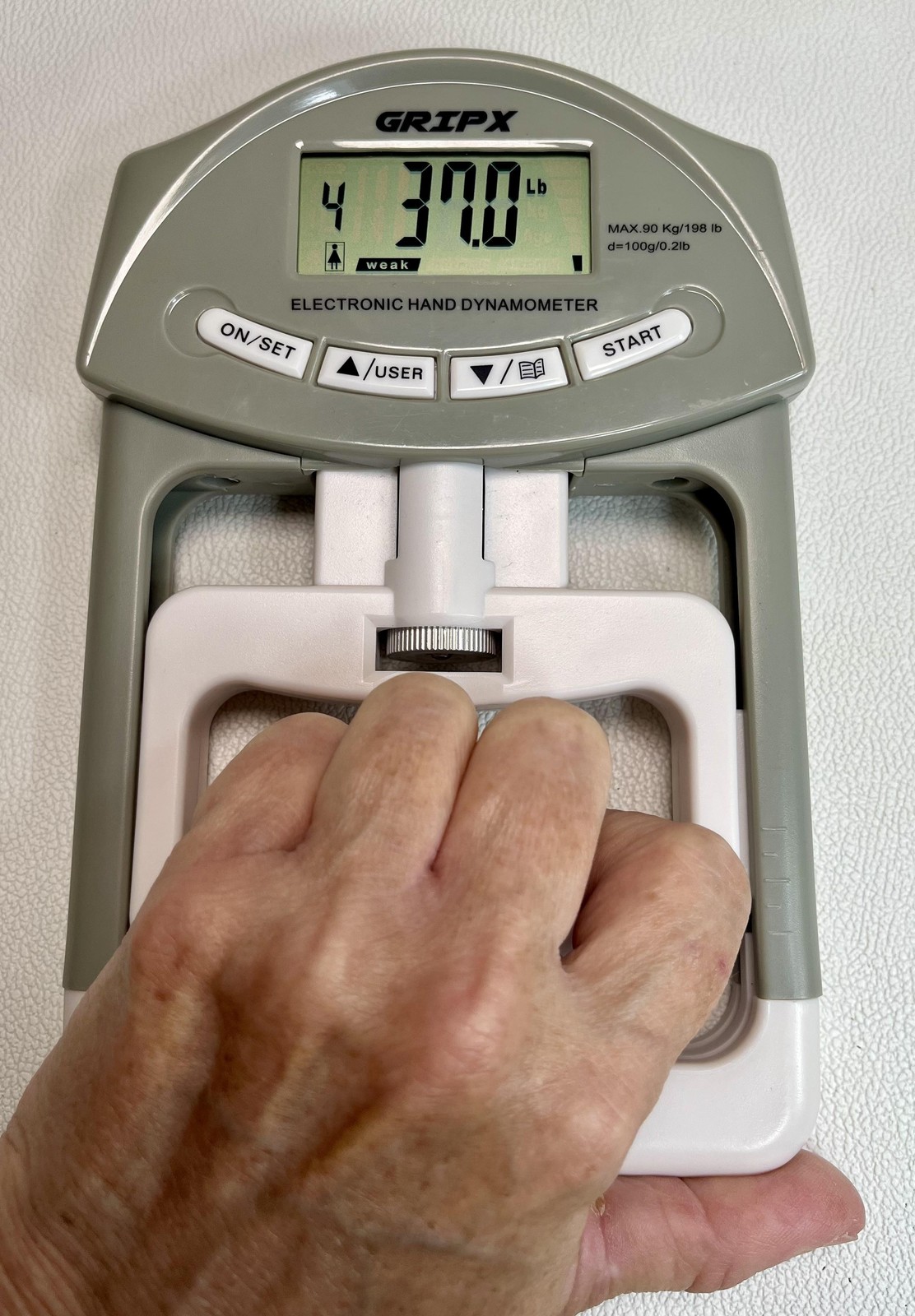 GRIPX Electronic Hand Dynamometer Grip Strength Tester 198 lb LCD Fitness Tool
