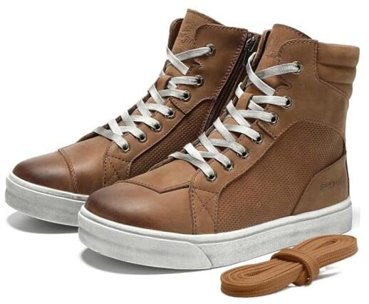 Leather Motorcycle Breathable Riding Shoes - Casual Outdoor Street 11 Brown