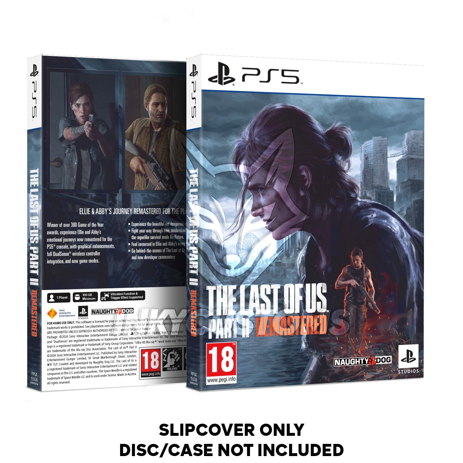 The Last of Us Part 2 Remastered PS5 Custom Slip Cover Sleeve Steelbook NO GAME