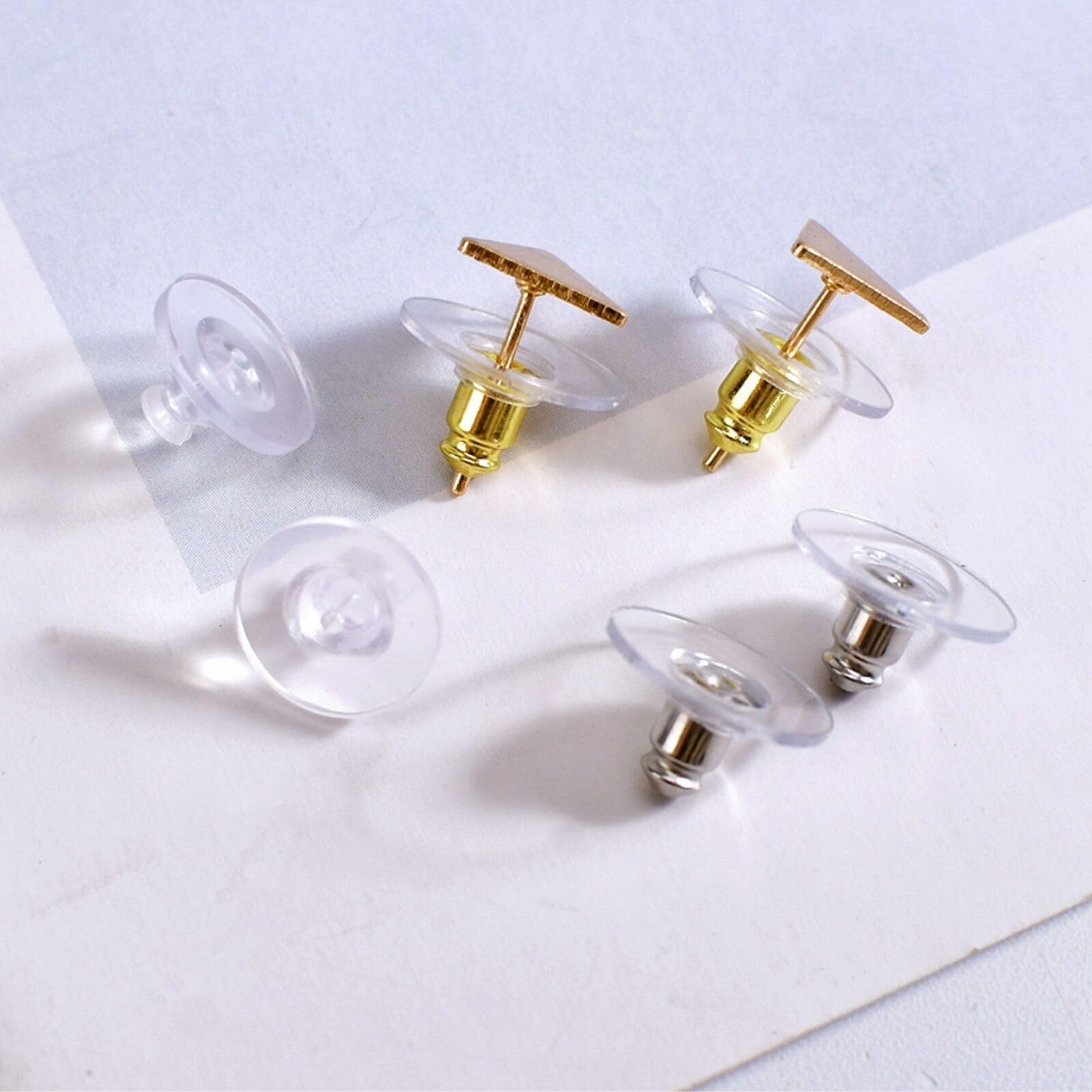 120Pcs Earring Backs Clutch Ear Locking w/ Pad for Studs Fishhook Heavy Earrings