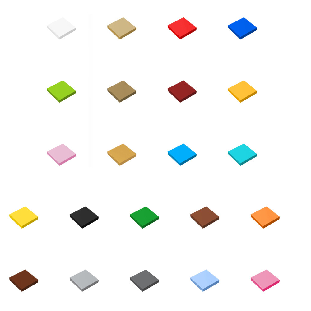 100x 3068 Flat Tile 2x2 100% Compatible Bricks, Pieces & Parts 100% Compatible