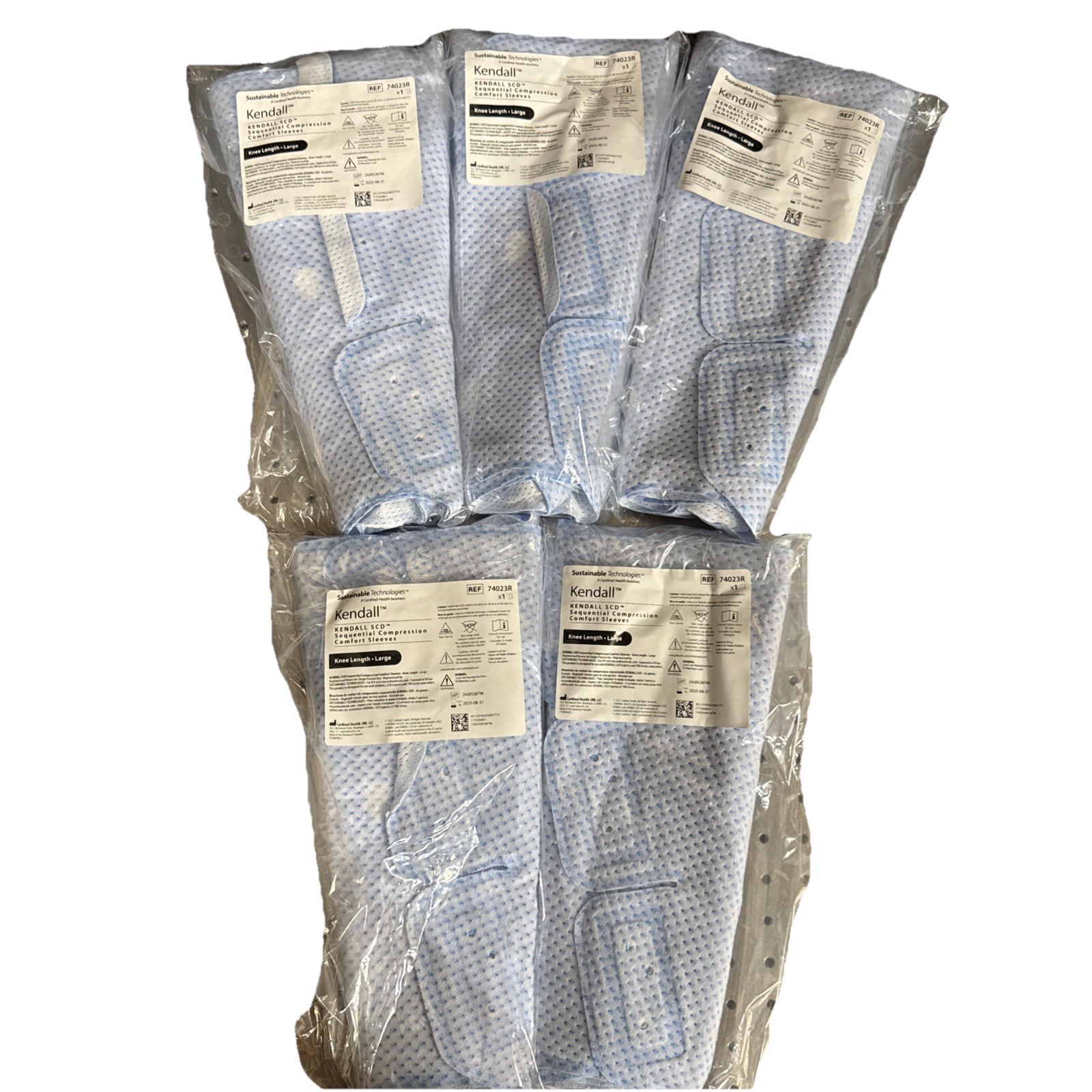 KENDALL SCD Sequential Compression Comfort Sleeves Knee Large 74023R Box Of 5