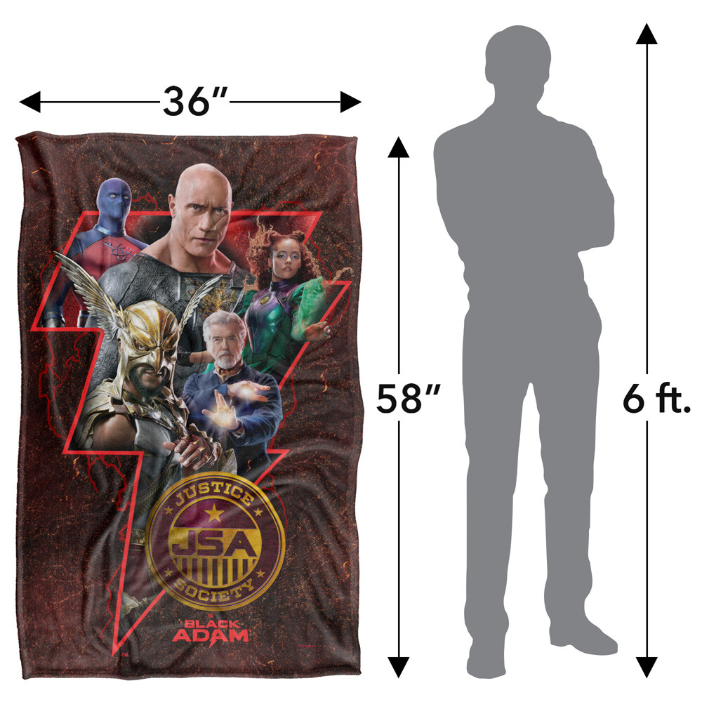 Black Adam Character Bolt Silky Touch Super Soft Throw Blanket