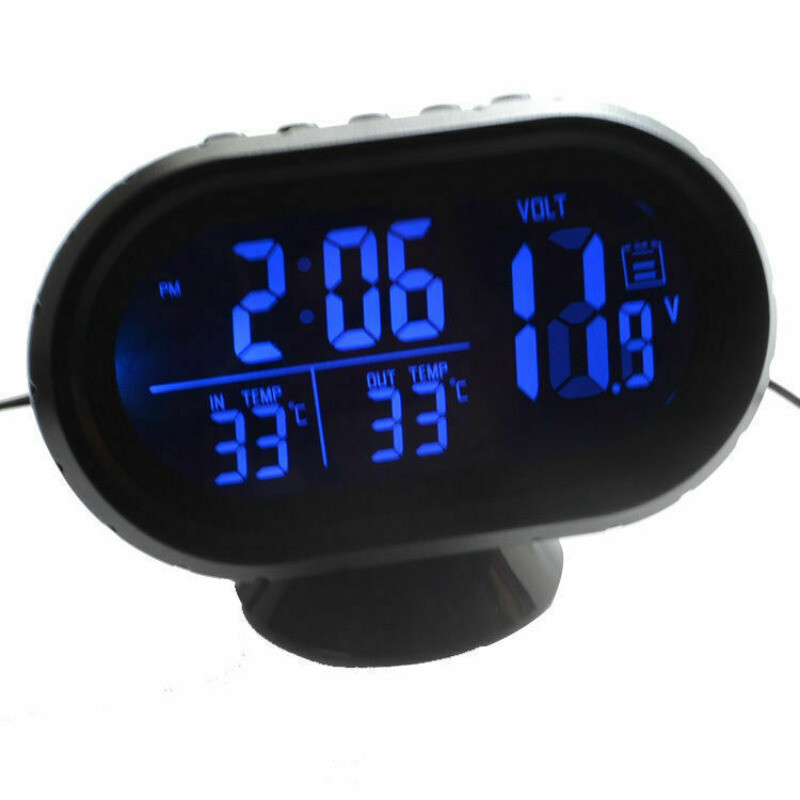 3.66” Dual Display LED Digital Car Clock Thermometer Temperature Voltmeter New
