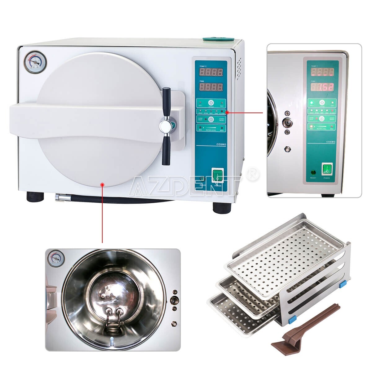18L Autoclave Steam Sterilizer Medical Sterilizition Drying Function 1000W