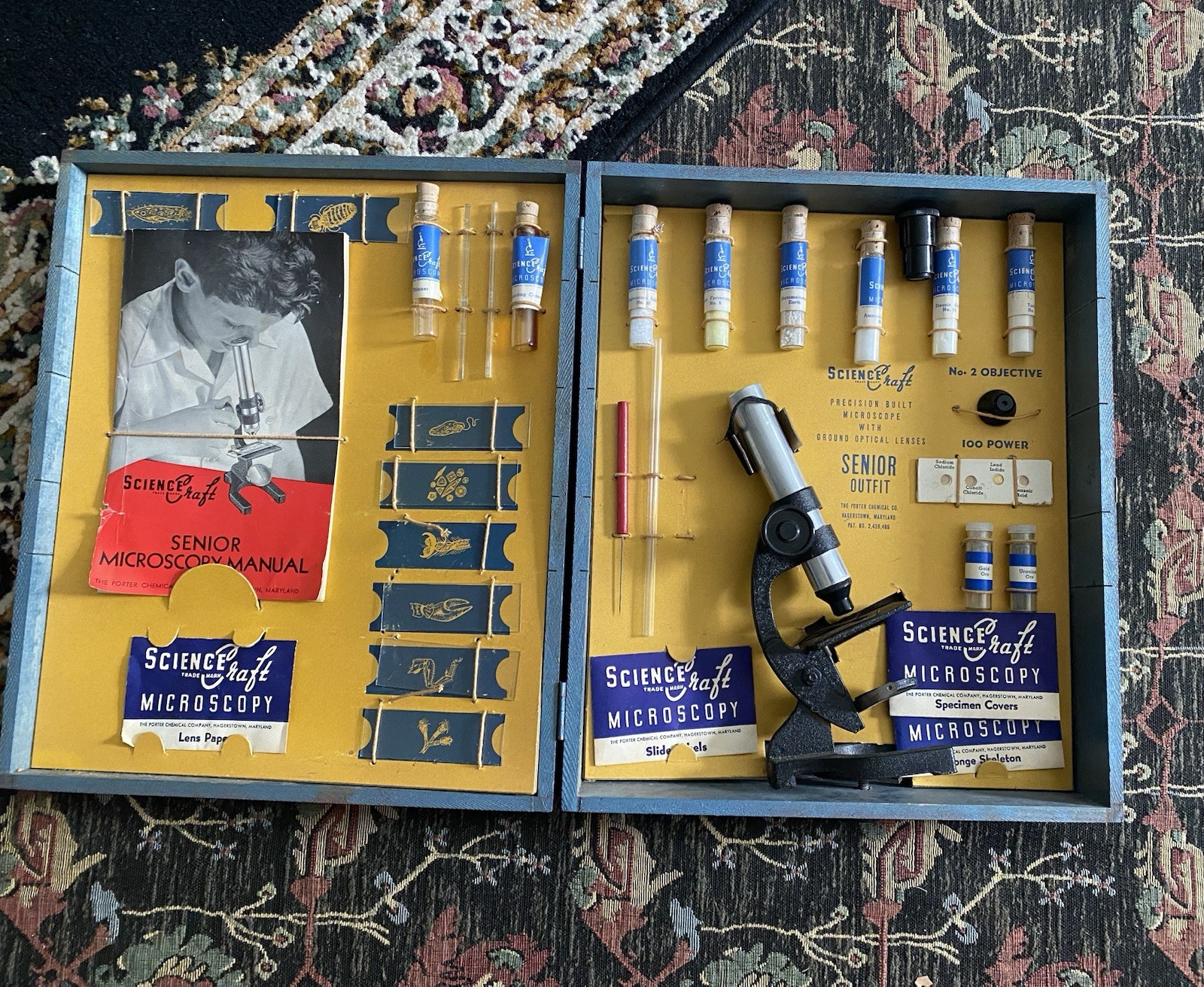 Vintage 1950 ScienceCraft Laboratory Set Atomic Age Science Kit Educational Toy