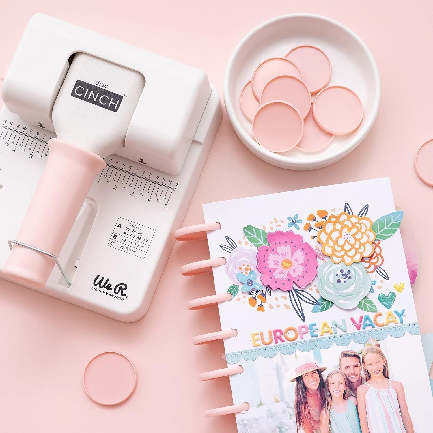 We R Disc Cinch Book Binding Tool-White/Pink