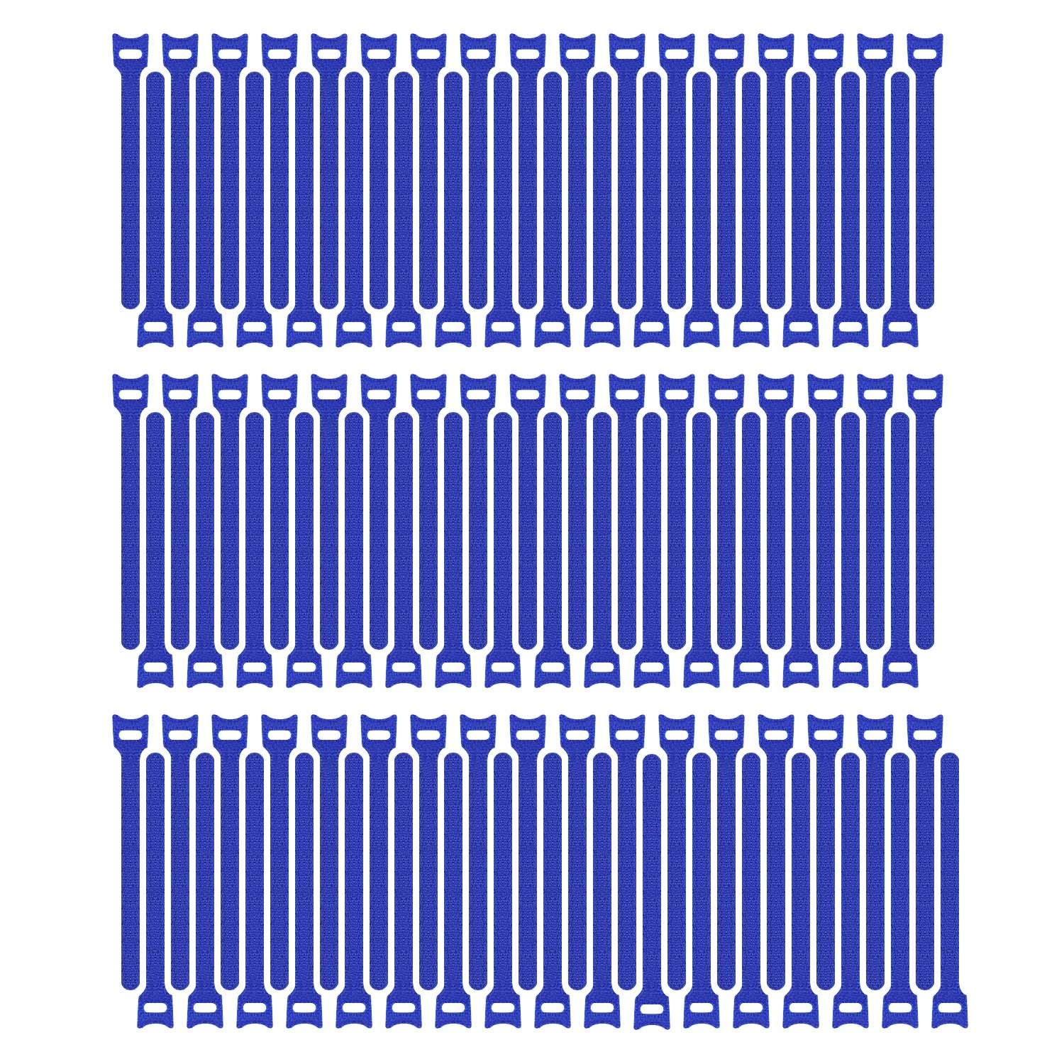 100pcs Reusable Fastening Cable Ties Adjustable Wire Management 8 Inch (Blue)