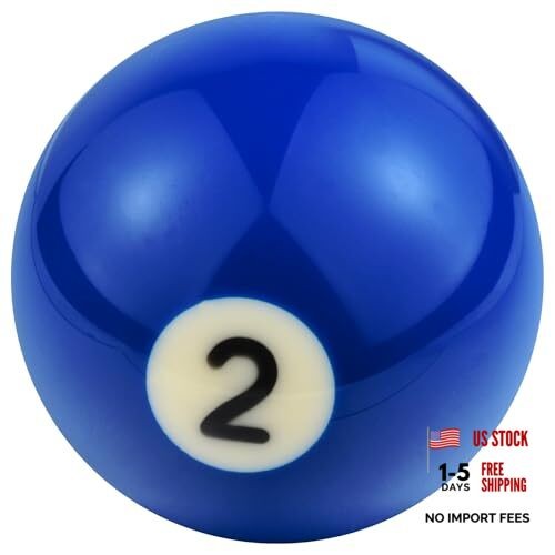 Resin Billiard Ball Shift Knob Number 2 Gear Lever Stick Shifter Handle Blue