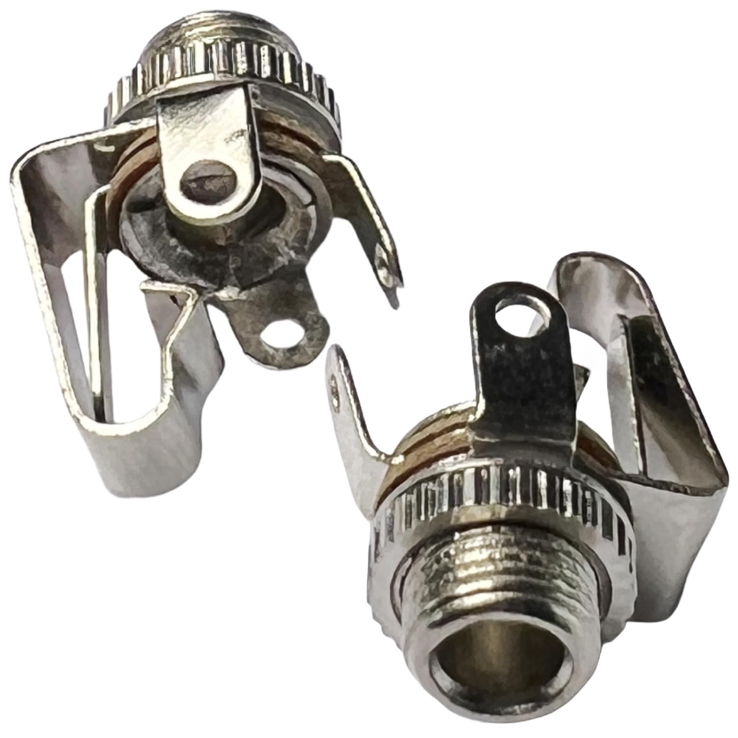 CESS 1/8" 3.5mm Mono TS Female Jack Socket with Switch Panel Mount (10 Silver