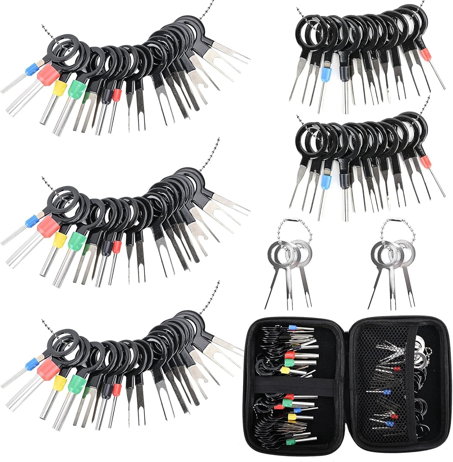 Terminal Pin Removal Tool Kit 82 Pcs Depinning 82 PCS (Black - Case Storage