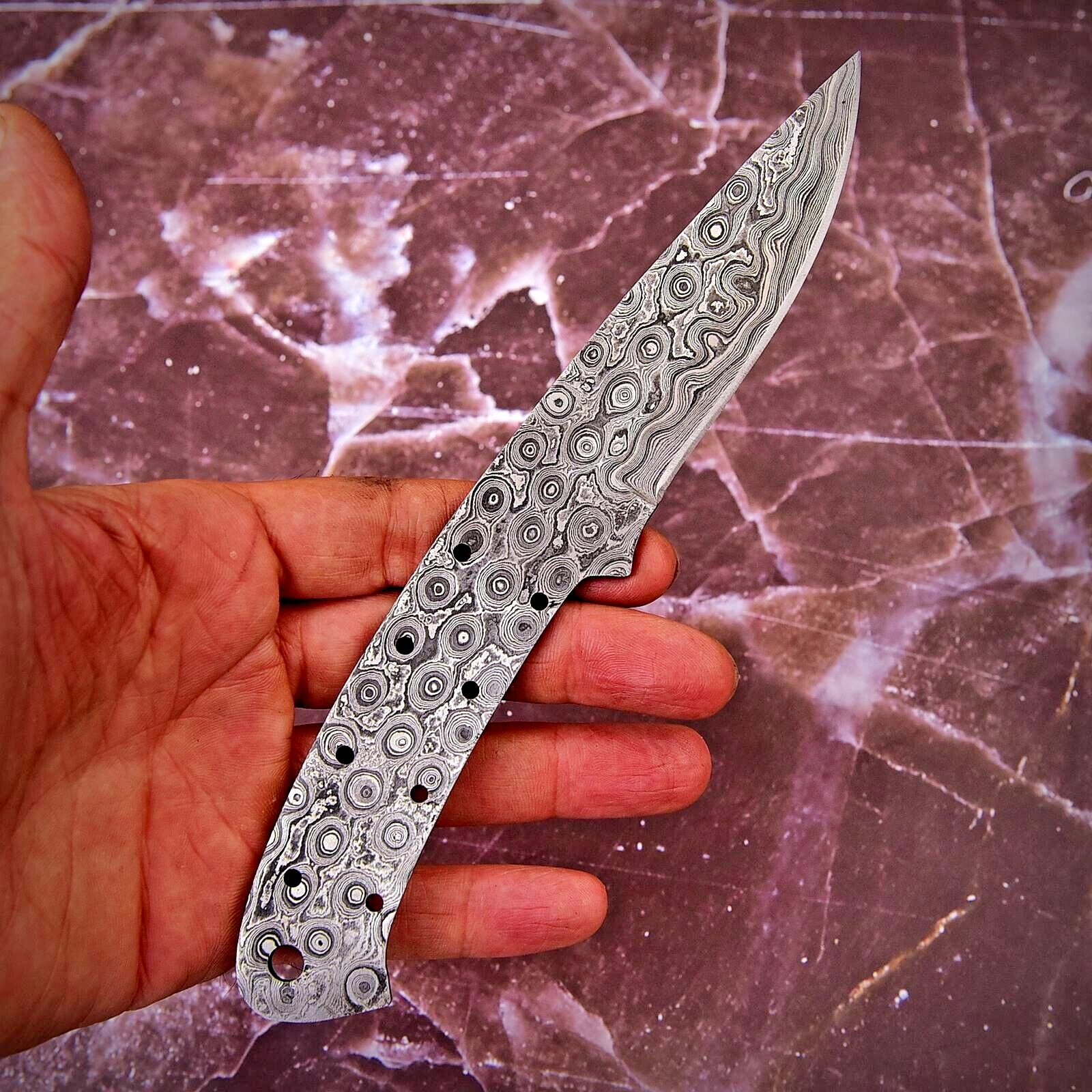 Damascus fixed blade hunting skinning knife Blank Blade