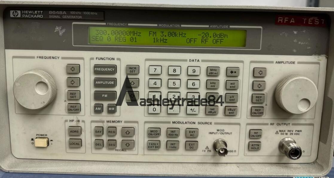 1PCS USD HP 8648A Synthesized RF Signal Generator, 100 kHz to 1000