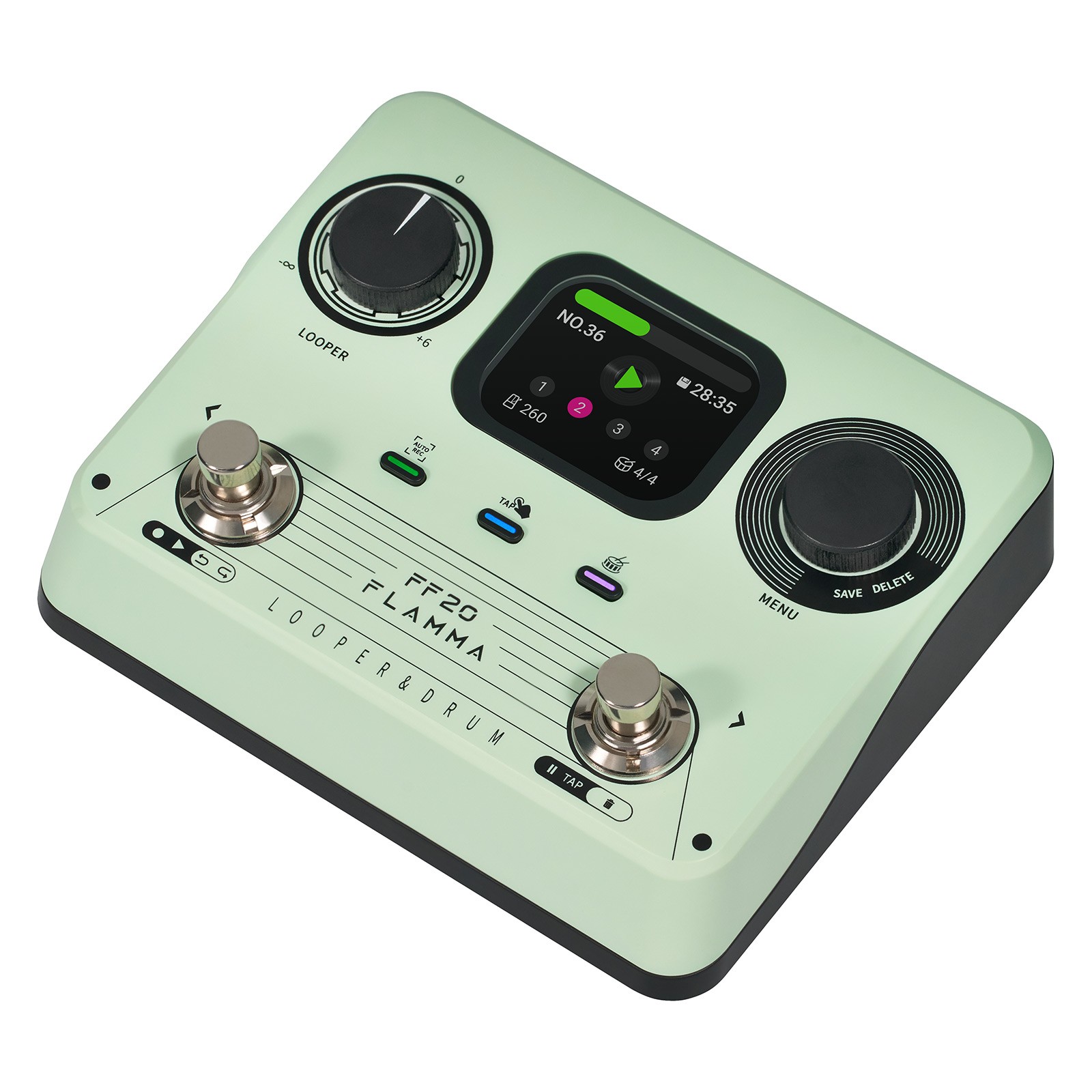 FLAMMA FF20 Looper Pedal Drum Machine Stereo Guitar Looper Station with Screen