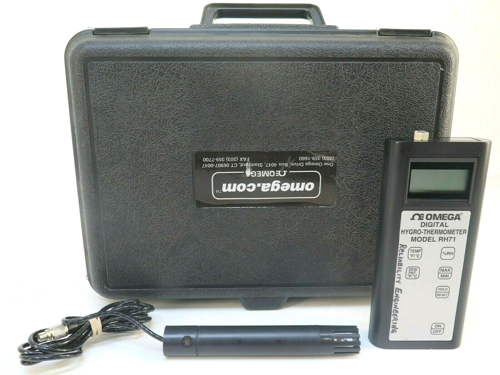 Omega RH71 Digital Hygro-Thermometer With Case and Probe