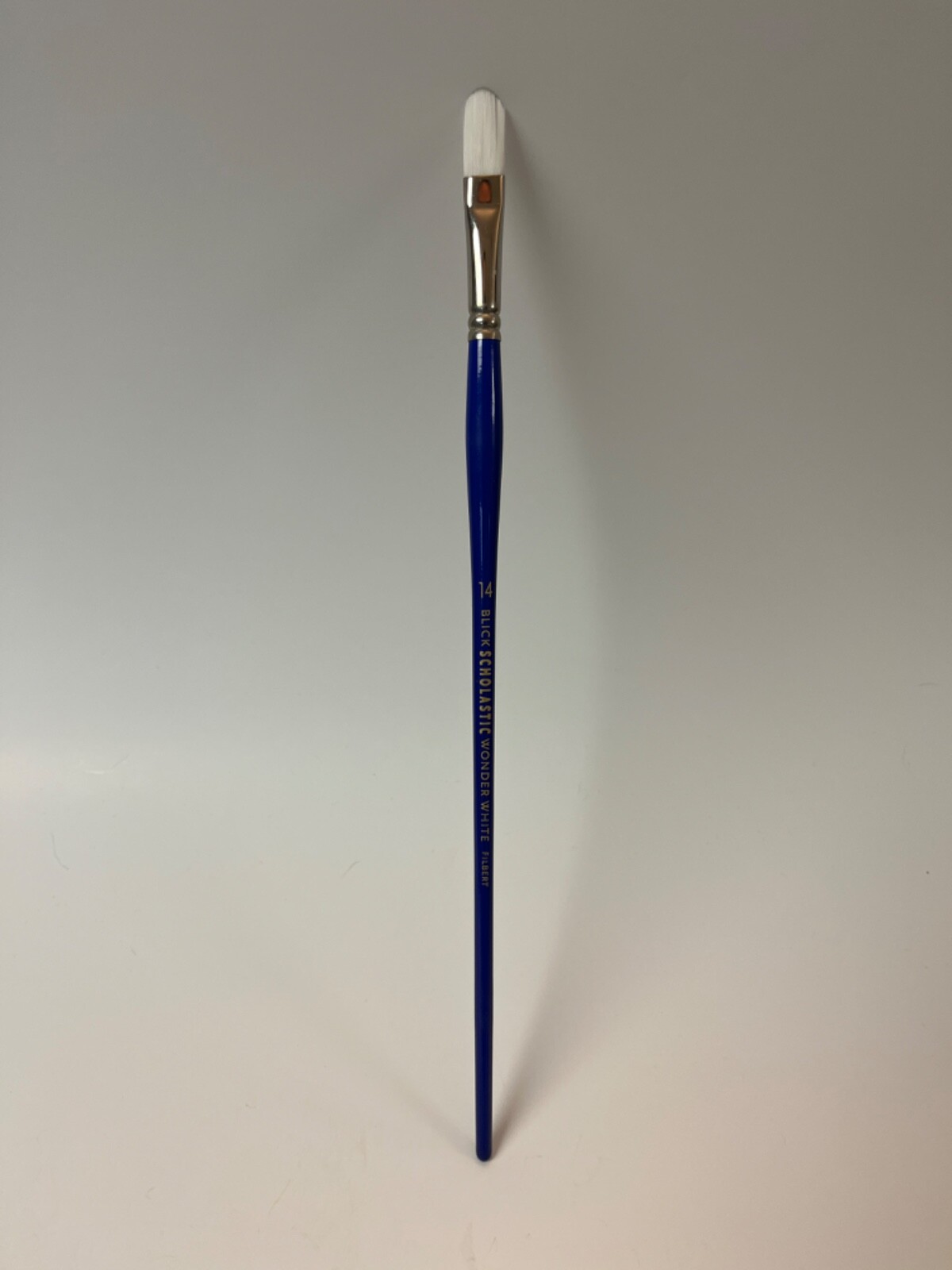 1- Blick Scholastic Wonder White Brush - Filbert, Long Handle, #14