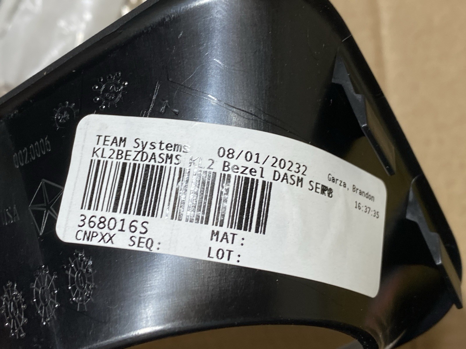 Genuine Mopar Adaptive Cruise Control Bezel 68203218AA