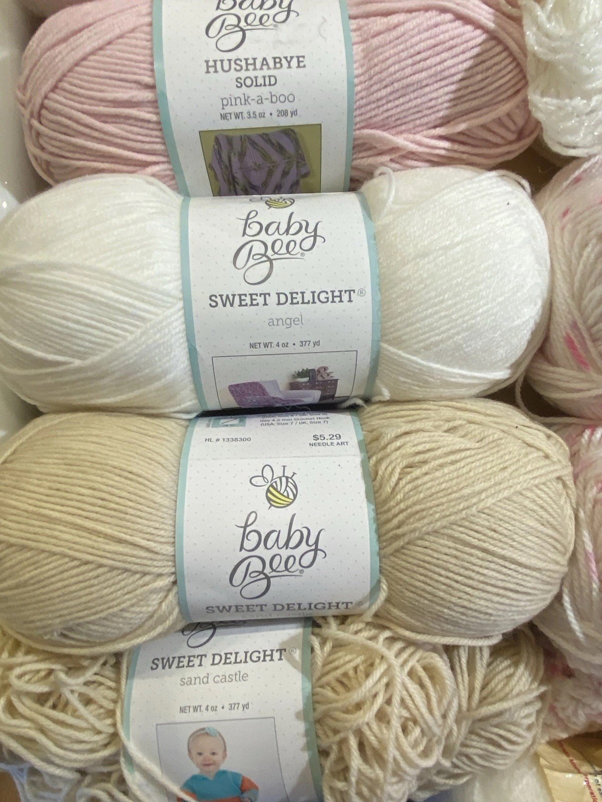 12 Lb Estate Lot Vintage To Modern Baby Acrylic Yarn Skeins & Pattern Booklets