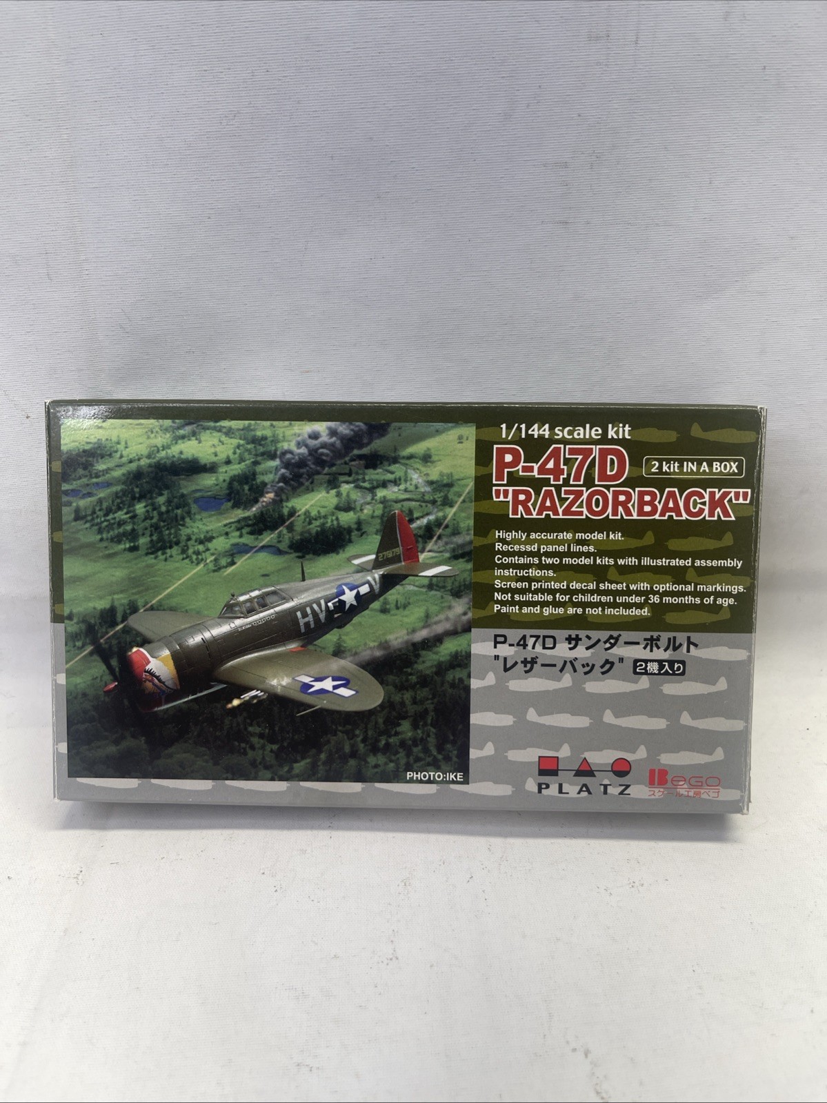 Platts 1/144 World War II US Army P-47D Thunderbolt Leatherback Set of 2 Plastic