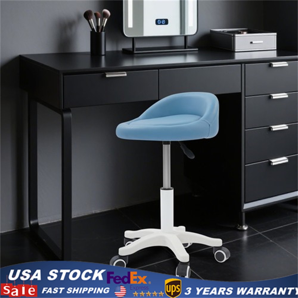 Adjustable Beauty Salon Chair, Rolling Stool, Rolling Stool with Low Backrest