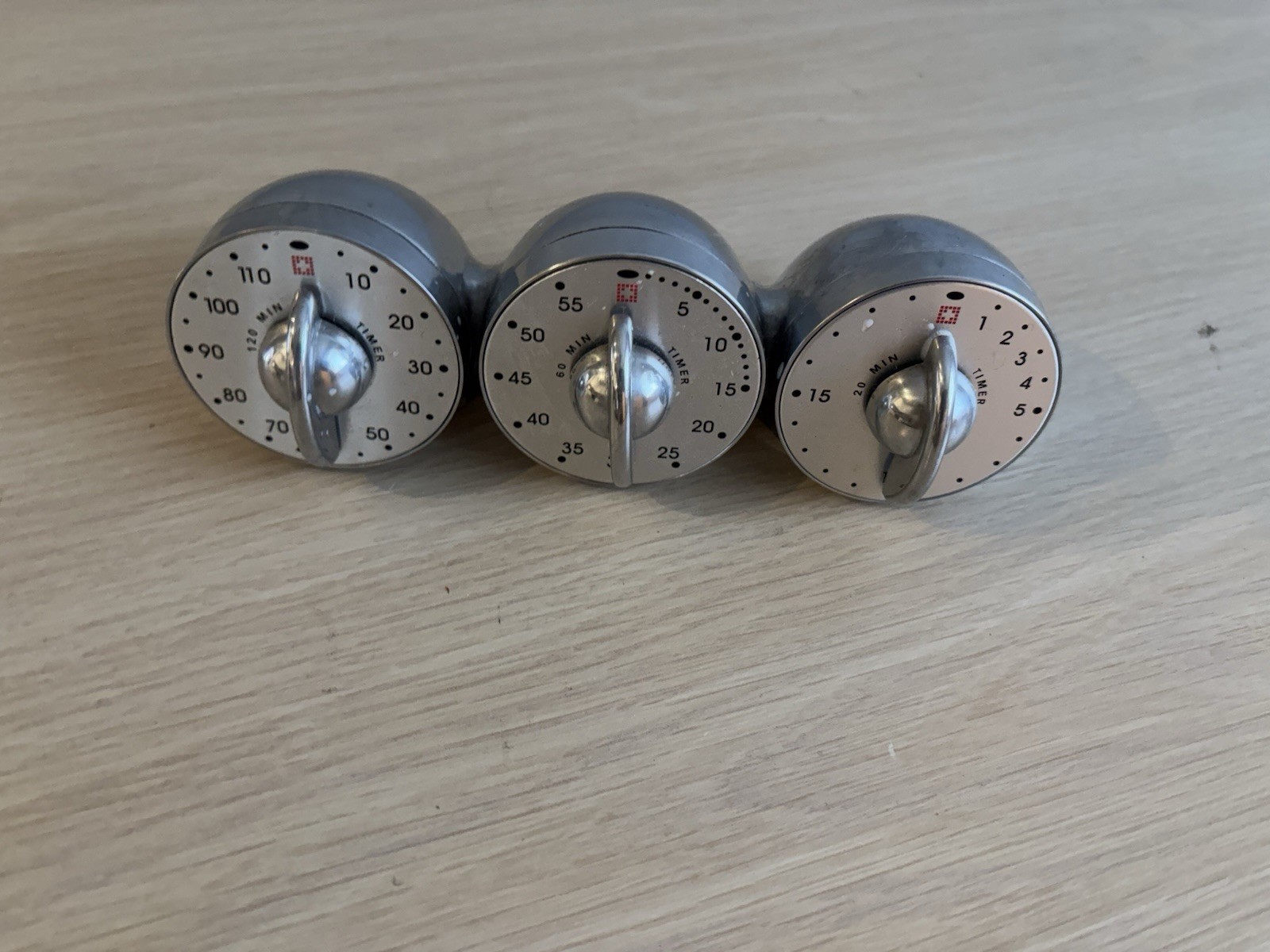 Vintage Bengt Ek Designs Sweden Triple MCM Aluminum Timer 120/60/20 Minute