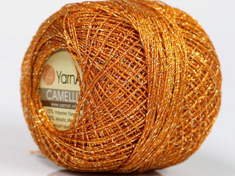 Copper Gold Metallic Braid Thread #50147 Cross Stitch 13gr YarnArt Camellia