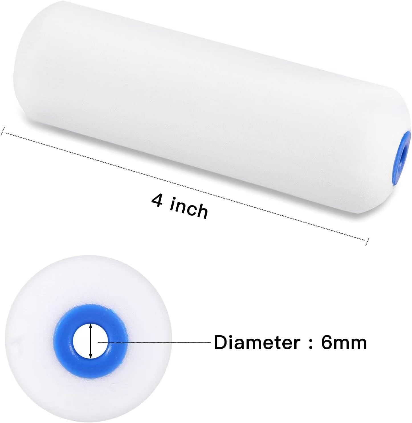 Mister Rui Foam Paint Roller, 50 Pack, 4 Inch 4 Inch,50 Blue Cap