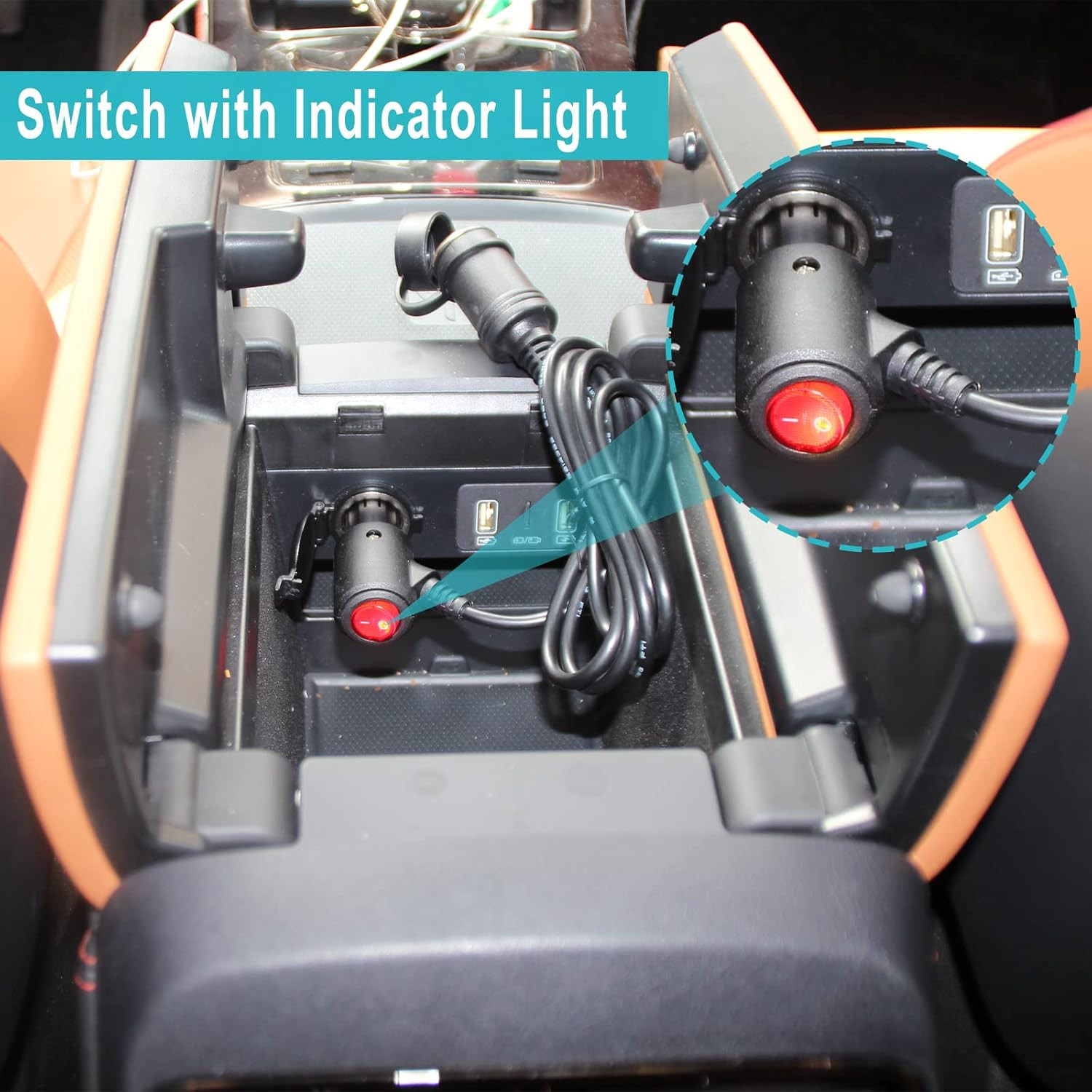 10FT 12Volt DC Cigarette Lighter Extension Cord with on off Switch - Black Car P