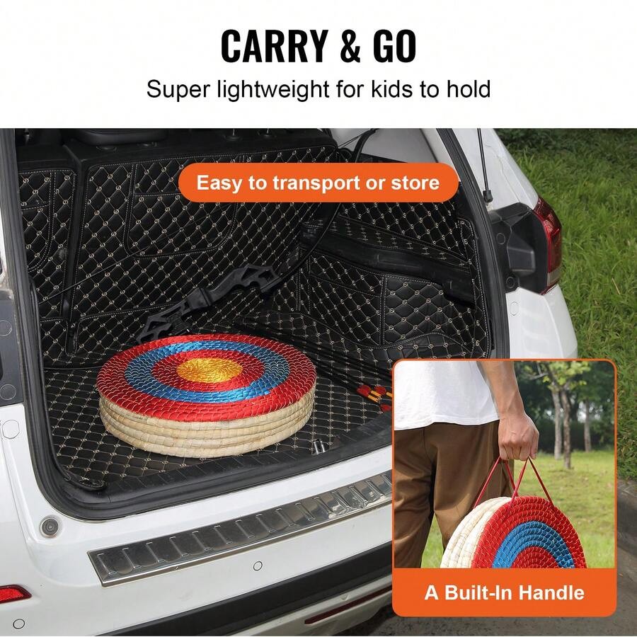 A 5-layer 20-inch target, a traditional solid straw round archery target.